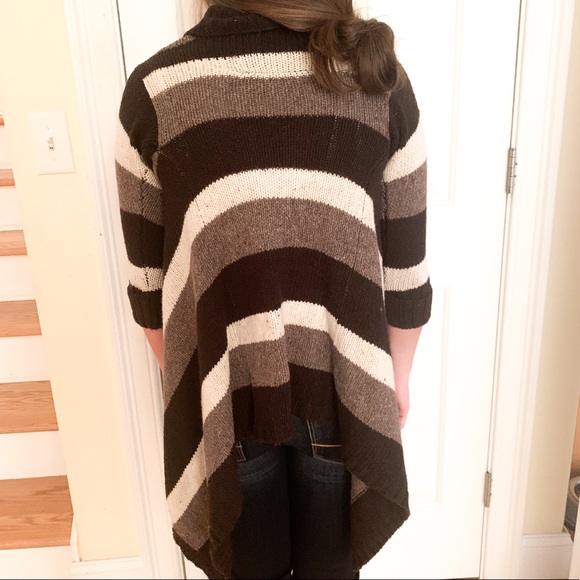 Abercrombie brown striped open sweater - Picture 2 of 2